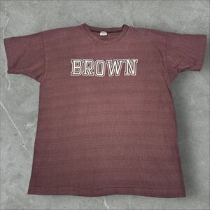 Rare True Vintage 70's Champion Brown University College PE Striped T-Shirt - XL